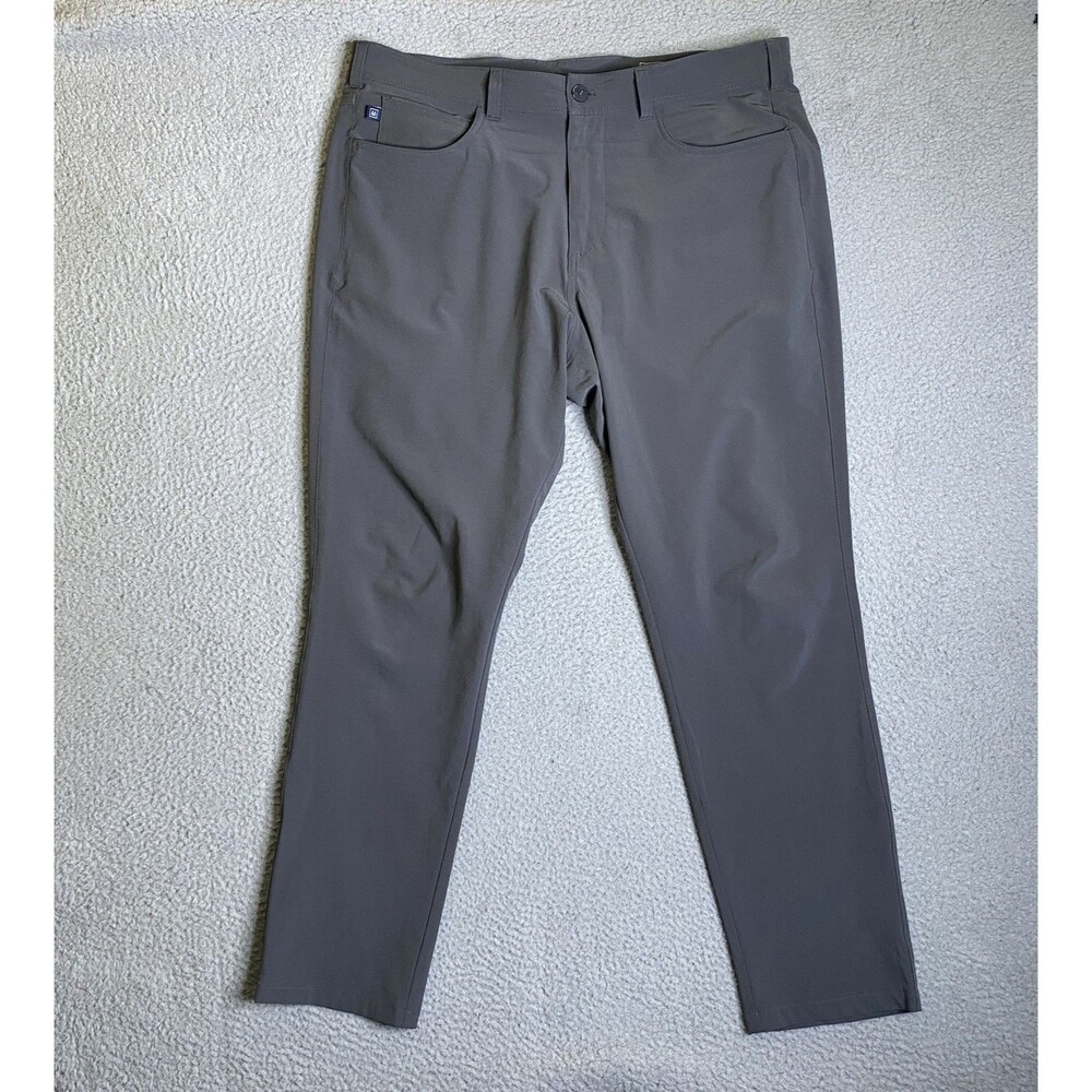 Mizzen Main Pants Mens 36x30 (37W) Helmsman Gray Pockets Slim Stretch Casual